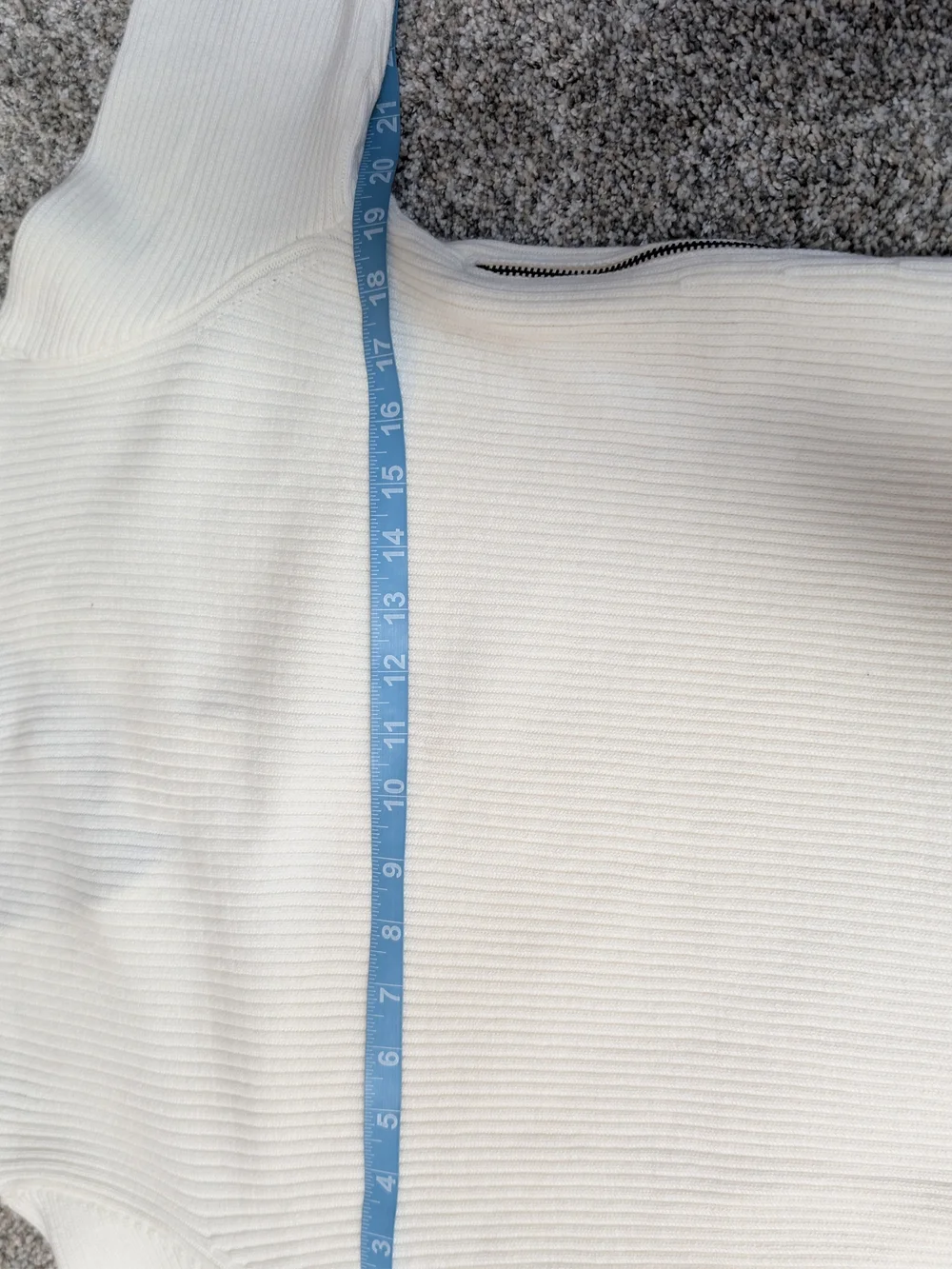 Quince Ivory Cotton Ribbed Maternity Vneck Sweater XS side Zippers